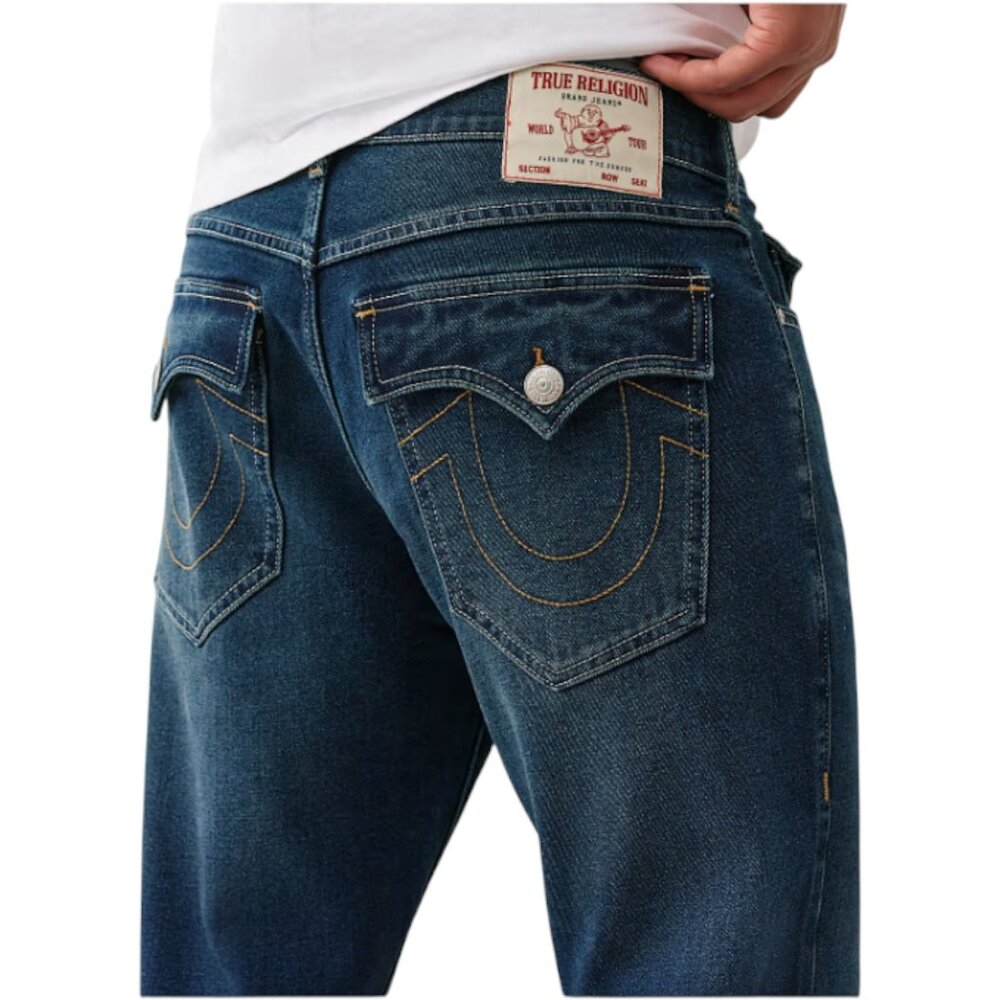 True Religion Rocco Single Needle Skinny Jeans Men's Size 36x32 Dark Wash NWT